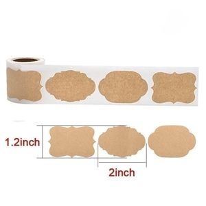 x250 Kraft Blank Writable Write On Lables Stickers